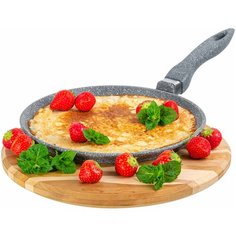 Сковорода блинная 24 см гармония вкуса "Серый мрамор" н/р, 44х25х6,5 см Elan Gallery