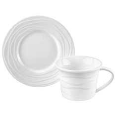 Чайная пара Elan gallery Айсберг волны 540360, 220 мл, 2 предм., белый