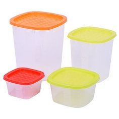 Набор пластиковых емкостей Oursson, 0.23/0.5/1.0/2.0 л, 4 шт