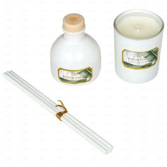 Набор ароматический Floox White orchid аромат "Цветочный", 50 мл диффузор,палочки и ароматическая свеча в подарочной коробке