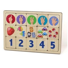 Десятое Королевство Игра развивающая деревянная "Считаем до пяти"