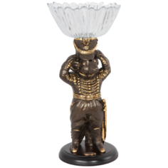 Фруктовница конфетница BOGACHO Бравый гусар бронзовый ручная работа