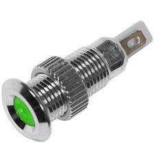 Индикатор металл Rexant, Ø 8, 220 В, зеленая подсветка LED {36-4723}