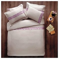 Простынь Tivolyo Home ETTO хлопковый сатин кофейный 180х260