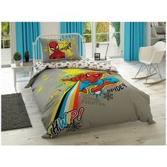 Детское постельное белье TAC SPIDERMAN POWER хлопковый ранфорс 1,5 спальный