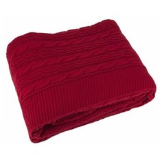 Вязаный плед-покрывало Tivolyo Home LUNA красный 220х240