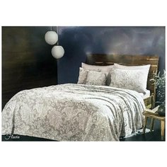 Махровая простынь-покрывало для укрывания Tivolyo Home FLAVIA хлопок бежевый 220х240