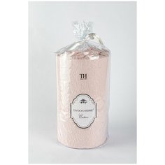 Простынь на резинке с наволочками Tivolyo Home хлопковая махра розовый 160х200+20