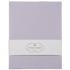 Простынь на резинке с наволочками Tivolyo Home хлопковый сатин делюкс лиловый 100х200+30