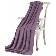 Вязаный плед-покрывало Tivolyo Home LUNA фиолетовый 220х240
