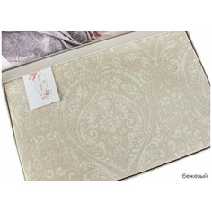 Простынь-покрывало для укрывания Tivolyo Home MARONE хлопковый жаккард бежевый 160х220