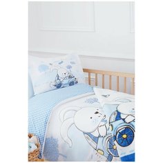 Набор в кроватку для новорожденных с пледом Ozdilek DAY голубой