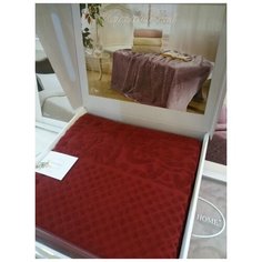 Махровая простынь-покрывало для укрывания Tivolyo Home ELIPS хлопок бордовый 160х220