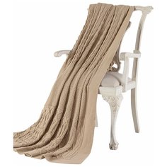 Вязаный плед-покрывало Tivolyo Home LUNA тёмно-бежевый 220х240