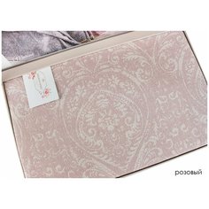 Простынь-покрывало для укрывания Tivolyo Home MARONE хлопковый жаккард розовый 220х240