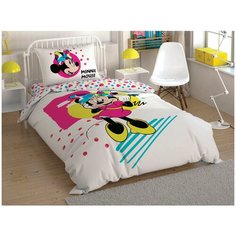 Детское постельное белье TAC MINNIE COLOR MAYHEM хлопковый ранфорс 1,5 спальный