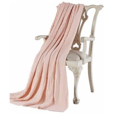 Вязаный плед-покрывало Tivolyo Home LUNA розовый 220х240