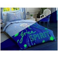 Детское постельное белье светящееся TAC FROZEN 2 FREE SPIRIT хлопковый ранфорс евро