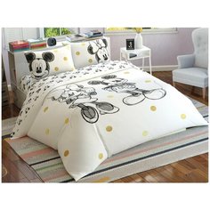 Детское постельное белье TAC MINNIE&MICKEY GLITTER хлопковый ранфорс евро