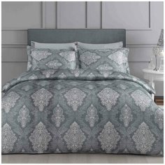 Постельное белье Tivolyo Home CANVAS сатин, жатый шёлк серый евро