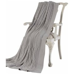 Вязаный плед-покрывало Tivolyo Home LUNA серый 180х240