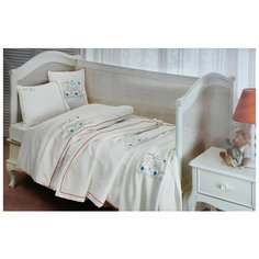 Детское постельное белье для новорожденных с пледом Tivolyo Home BEEP BEBE хлопковый сатин