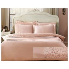 Постельное белье Tivolyo Home FORZA хлопковый сатин делюкс розовый семейный