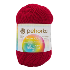 Пряжа Пехорка Детская новинка, 100 % акрил, 50 г, 200 м, 10 шт., 363 светлая вишня