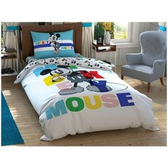 Детское постельное белье TAC MICKEY COLOR FACE хлопковый ранфорс 1,5 спальный