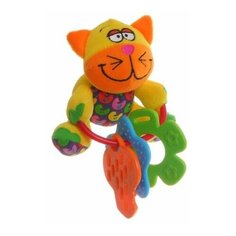 Игр. разв. мяг., погремушка 10 см., 2 вида: кот, слон, Bondibon, CRD 19х15 см., арт. TE9778-11