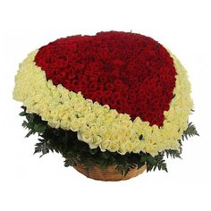 1001 розы в виде сердца в корзине Flor Pro