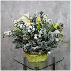 Корзина «Снеговик в лесу Flor Pro