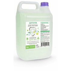 Средство для мытья посуды, овощей и фруктов антибактериальное SEPTIVIT Premium, Ледяной Лайм, концентрат, 5 литров (5000 мл.)