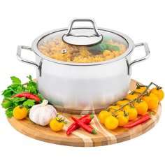 Кастрюля 2,5 л Elan Gallery гармония вкуса Серебро с крышкой D18