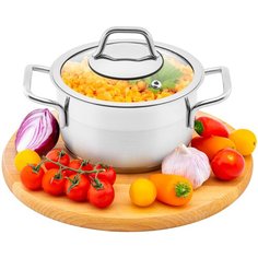 Кастрюля 1,2 л Elan Gallery гармония вкуса Серебро с крышкой D14