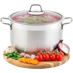 Кастрюля 6,3 л Elan Gallery гармония вкуса Серебро с крышкой D24