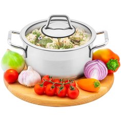 Кастрюля 1,6 л Elan Gallery гармония вкуса Серебро с крышкой D16