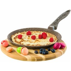Сковорода блинная 24 см Elan Gallery гармония вкуса Коричневый опал несъёмная ручка