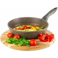 Сковорода глубокая 22 см Elan Gallery гармония вкуса Коричневый опал без крышки несъёмная ручка