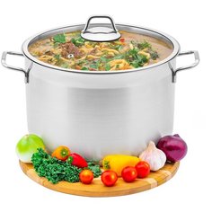 Кастрюля 10,4 л Elan Gallery гармония вкуса Серебро с крышкой D28