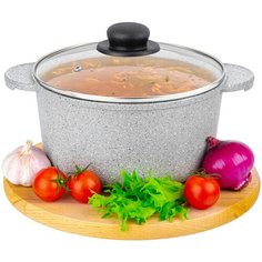 Кастрюля 2 л Elan Gallery гармония вкуса Серый агат с крышкой D18