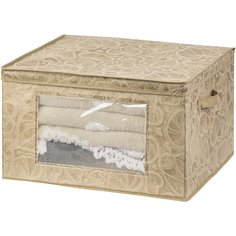 Короб-кофр складной для хранения 50х40х30 см EL Casa Золотое сердце с 2 ручками, с прозрачным окном