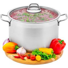 Кастрюля 7,9 л Elan Gallery гармония вкуса Серебро с крышкой D26