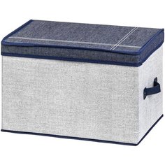Короб-кофр складной для хранения 38х25х25 см EL Casa Деним с 2 ручками