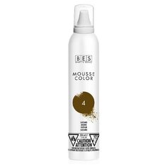 BES прямой краситель для волос, временное окрашивание / цвет Шатен Brown 4 Mousse Color / усиливает цвет натуральных или окрашенных волос / Итальянская косметика для волос