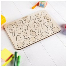 Рамка- вкладыш "Изучаем цифры и знаки" (неокрашенная) WoodLand Toys 091201