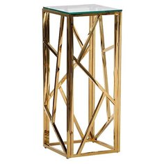 Garda Decor 47ED-FS015GOLD Стол журнальный высокий прозр.стекло/зол.30*30*75 Garda Decor