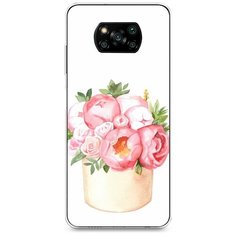Силиконовый чехол "Коробка с пионами" на Xiaomi Poco X3 Pro / Сяоми Поко X3 Про Case Place