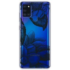 Силиконовый чехол "Цветы тату" на Samsung Galaxy A21s / Самсунг Галакси A21s Case Place