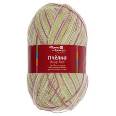 Пряжа для вязания из Троицка Пчелка принт секц 100гр. 500м (100% акрил) (7387 принт), 10 мотков Троицкая камвольная фабрика